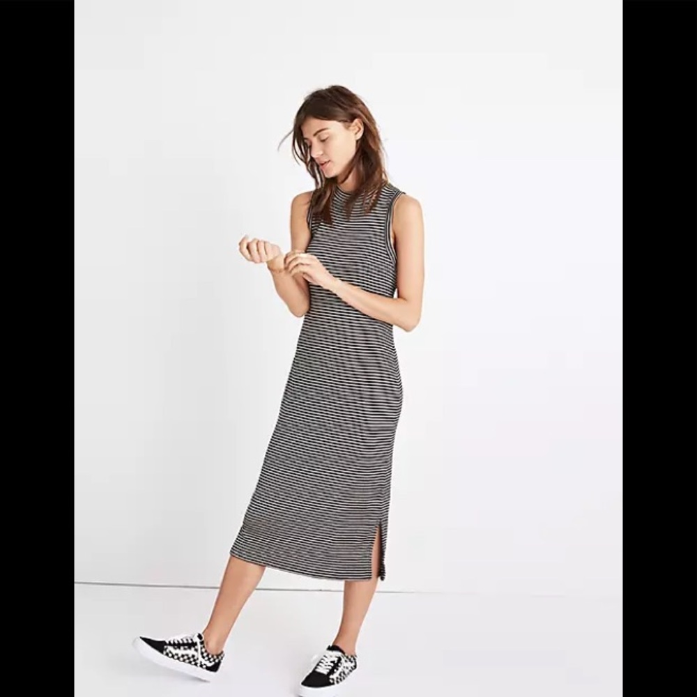 Madewell Mocknexk Striped MIDI Dress
